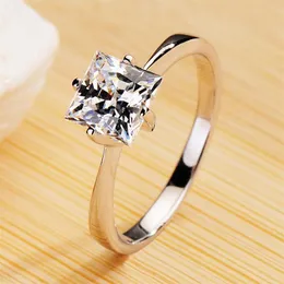 Cluster Rings Vintage Promise Love Engagement Ring Luxury Female Small Square Stone 100% Real 925 Sterling Silver Wedding For Wome250N