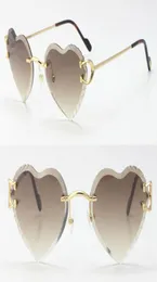 Novo designer óculos de sol mulheres c decoração metal sem aro moda óculos de sol emparelhamentos sapatos sacos luxo diamante corte lente angular t3228396