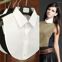 Bow Ties Black White Shirt Fake Collar Vintage Detachable False Lapel Blouse Top Women Clothes Accessories