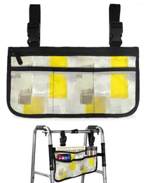 Storage Bags Yellow Smear Paint Square Painting Wall Graffiti Wheelchair Bag Armrest Side Electric Scooter Walking Frame Pouch