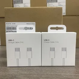 Cavo da 60w Type-C a C per iPhone 15 MacBook Pro iPad Pro Cavi di ricarica rapida per Samsung Xiaomi Huawei Data 1M Tipo di tipo C Migliore qualità con scatola