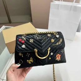 保障できる DHgate.com:Piko Designer Cherry Leather Chain Crossbody 着せ替え服・アウトフィット