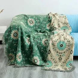 Cobertores cobertores de algodão japonês para camas Capa de sofá-lazer multifuncional cobertor e lança um sofá simples de almofada sem deslizamento