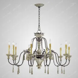 Wall Lamp Retro Solid Wood Chandelier Wooden Lighting Home Villa Duplex Building Living Room Designer Soft Decoration Lamps