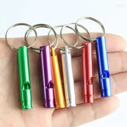 Keychains Sport Whistles Mini Survival Whistle Multifunction Keychain Aluminum Alloy Cheerleading Souvenir Outdoor Emergency Key Chain