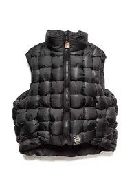 Colete tecido de nylon preto e cáqui, unissex, algodão, gola alta, zíper, jaqueta de algodão, colete masculino, tops quentes para mulheres