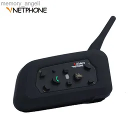 Walkie Talkie VNetphone V6 1200M Motorcykel Bluetooth Hjälm Intercom Full duplex för 6 ryttare BT Wireless Motocicleta Interphone Headsets HKD230925