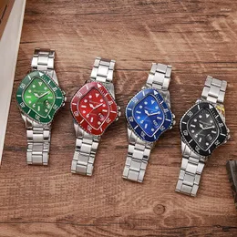 Wristwatches Watch For Men Unusual Conceptual Crash Melting Twist Shaped Case Quartz Wristwatch Male Man Rhombic Green Clock Luxury