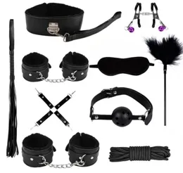 Products Adult Fun Bound Leather Plush Ten Piece Set Sm Binding Women039s Handcuffs Mouth Ball HHHrain OOQQ5328552