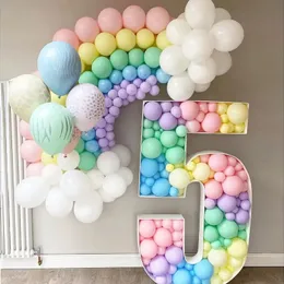 Other Event Party Supplies 73cm Number Mosaic Balloon Frame 5inch Balloons 0-9 Filling Box Large Number Foam Board for Birthday Anniversary Party Decoratio 230923