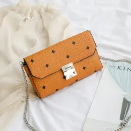 Designer Chain Bag Luxury Handväskor Mletter Print Women Messenger Bags Crossbody Pu Leather High Quality Purse Clutch With Box
