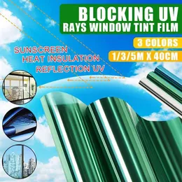 1 3 5mx40cm Car Home One Way Mirror Window Glass Building Tinting Film Side Solar UV Protection Sticker Curtain Scraper Sunshade324N