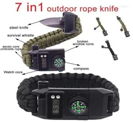 Outdoor Gadgets 7 In 1 Multifunctional Survival Equipment Escape Bracelet Camping Tool8855618
