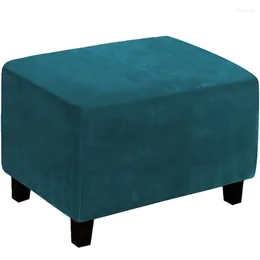 Chair Covers Velvet Ottomans Cover Rectangular Sofa Pedal For Living Room Foot Stool Footrest Slipcovers Furniture Protector
