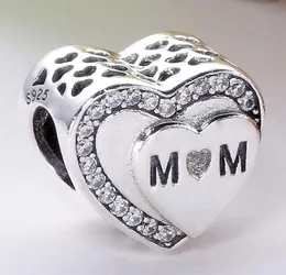 Original Openwork Love Heart Tribute to Mum Beads Fit 925 Sterling Silver Bead Charm Women Bracelet Bangle DIY Jewelry9423977