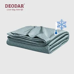 Blankets Deodar High Quality Summer Quilt Multiple Colors Cool Air Conditioner Ice Fiber Rest Blanket for Sofa/Office/Camping/Adult Bed YQ230925