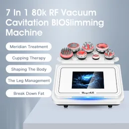 Design de moda 7 alças corpo emagrecimento excrescência remoção de gordura 80k máquina de cavitação rf pele aperto rugas remover dor dispositivo de remoção de fadiga