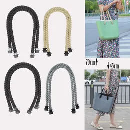 Bag Parts Accessories Tanqu 1 Pair Long Short Black Natural Hemp Rope Handle for O Accesorios Obag Women Handbags Classic Mini EVA 230925