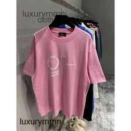 Men Sweaters Fashion Couples Summer T Shirt balencigss Spring and Summer High Version b Wheat Grain Printing Loose Round Neck Fashion Brand Os Unisex RSVN