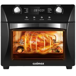 CUSIMAX Portable10-in-1 Convection Oven 24QT Air Fryer Combo, Countertop Air Fryer Toaster Oven with Rotisserie Dehydrator