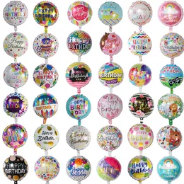 Other Event Party Supplies 50pcs 18inch Round Foil Balloon Happy Birthday Inflatable Foil Helium Balloons Birthday Party Decoration Kids Toys Air Globos 230923