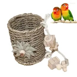 Autres fournitures d'oiseaux nid de perroquet tissé à la main pour l'élevage de maisons respirantes, porches et arbres