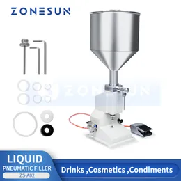 ZONESUN 5-50ml Pneumatic Filling Machine Paste Shampoo Honey Lotion Viscous Liquid Oil Bottle Filler For Cosmetics A02