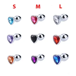 Giocattoli anali Plug a forma di cuore Sesso per donne Crystal Butt Maschio adulto Acciaio inossidabile Massaggio prostatico Masturbazione femminile 230925