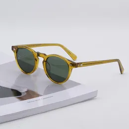 Sunglasses 47 Size Designer Men Women Vintage Gradient Lens Acetate Eyeglasses Gregory Peck Retro Light Tan Glasses OV5186