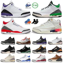 Jumpman 3 Oreo Basketball Shoes 3s Men Trainers J Balvin Black White Cement Fire Red Pine Green UNC Womens Designer Sneakers Sports