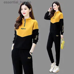 Women's Tracksuits Tracksuits Women's Sports Suit 2022 New Casual Age-reducing Two Piece Set Temperament Spring and Autumn Sporty Gym Suit Woman L230925