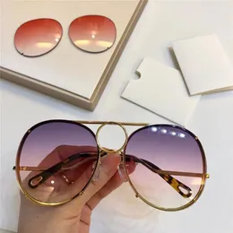 Luxury- Women Designer Sunglasses CE 145S Metal Big Round Frame Glasses Detachable lens design Comes with a pair of lens UV400 pro229g