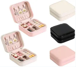 Portable Small Jewelry Box Women Travel Jewellery Organizer PU Leather Mini Case Rings Earrings Necklace Holder Display Storage Ca3854485