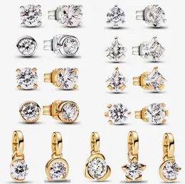 2023 Ny 925 Silver Stud Earring för kvinnor Designer smycken Fashion Charms med CZ Pendant DIY Fit Pandoras Nova Lab-odlade diamantörhängen pläterade 14K guld grossist