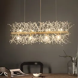 2023 Modern Crystal LED G9 Dandelion Chandelier Lighting Pendant Lamp för matsal Restauranger Butiker Winfordo