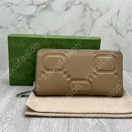 Mens plånbok super g läder designer plånböcker kreditkort mode långa handväska dubbla bokstäver porte monnaie pass lyx plånböcker
