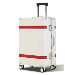 Resväskor aluminiumlegering ram lösenord lås pc material långsamt rebound handtag universal hjul unisex stam paket väska resväska 20'28 tum