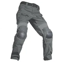 Męskie dżinsy mężczyźni wojskowe spodnie taktyczne CP kamuflaż wielokamowe spodni spodni kasyfikowana odzież Airsoft Army Green Knee Pads 230925