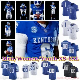 2023 Custom NCAA Kentucky Wildcats Football Jersey 13 Devin Leary 12 Kaiya Sheron 1 Ray Davis 9 Tayvion Robinson 0 Demie Sumo-Karngbaye