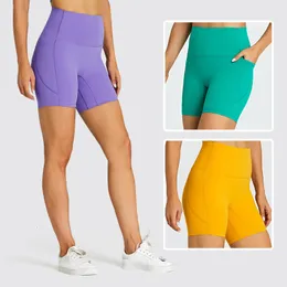 Yoga Outfit Hi Cloud Biker Workout Shorts for Women 6" High Waist Running Exercise Cycling Hiking Sport with Side Pockets 230925