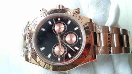 Rolaxs Outros Relógios 2023 Top de Alta Qualidade Luxo Caixa Original 116505 40mm Dial Preto Rosa Ouro Aço Inoxidável Automático Mens Relógios Masculinos HBT9