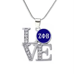 Abadon ankomst metall inlagd klistermärke grekisk bokstav zeta phi beta halsband zpb symbol sorority smycken pendant257r
