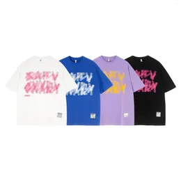 Мужские футболки Sycpman, модный дизайн, буквенный принт, рубашка с коротким рукавом и круглым вырезом, мужские универсальные футболки большого размера в стиле хип-хоп