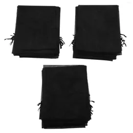 Present Wrap 30pcs Black Organza Wine Påsar rena nätpåsar täcker klänningar med dragsko för