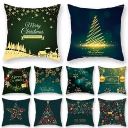 Juldekorationer Taoup Green Pillow Case Merry Decoration for Home Xmas Ornaments Noel Pillow Case Natal 2021 Navidad Year1307T