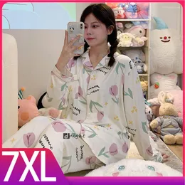여자 잠자기 여성 Pajama Pajamas 2 조각 레이온 가디건 야간 착용 피하마 홈복 라운지웨어 플러스 7xl 옷