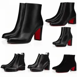 Schuhe Rote Böden Beliebte Trendy Frauen Kurze Booties Kleid Ankle Boot Heels Stiefel Luxus Reds Sohlen Ferse Damen Party Schuhe 35-4 X6z5 #