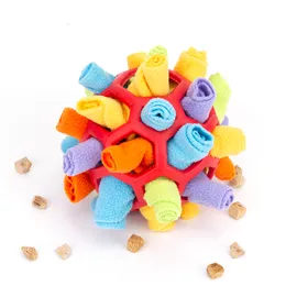 Jouets pour chiens à mâcher Puzzle interactif Encourager les compétences de recherche de nourriture naturelles Portable Pet Snuffle Ball Jouet Slow Feeder Formation Éducative 230925