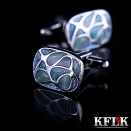 Abotoaduras KFLK Jóias Camisa Atacado Cufflink para Mens Designer Marca Cuffs Link Fashion Button Alta Qualidade Verde Casamento Convidados 230925