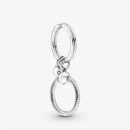 100 ٪ 925 Sterling Silver Moments Charm Key Rings Fit Original European Charm Dangle Pendant Fashion Women Wedding Jewelry Accessor259Q